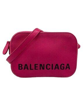 Balenciaga Shoulder Bag Vir Camera XS Pink Black Leather